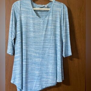 LOGO by Lori Goldstein Light Blue Tunic Top - 2XL